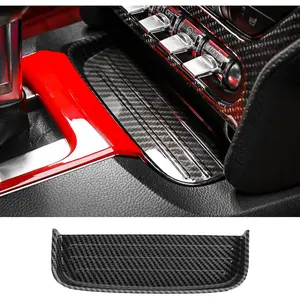 Carbon Fiber Gear Shift Panel Storage Box Organizer Tray Center Console Trim Cover Accessories for Ford Mustang 2015 2016 2017 2018 2019 2020 2021 2022 2023 2024