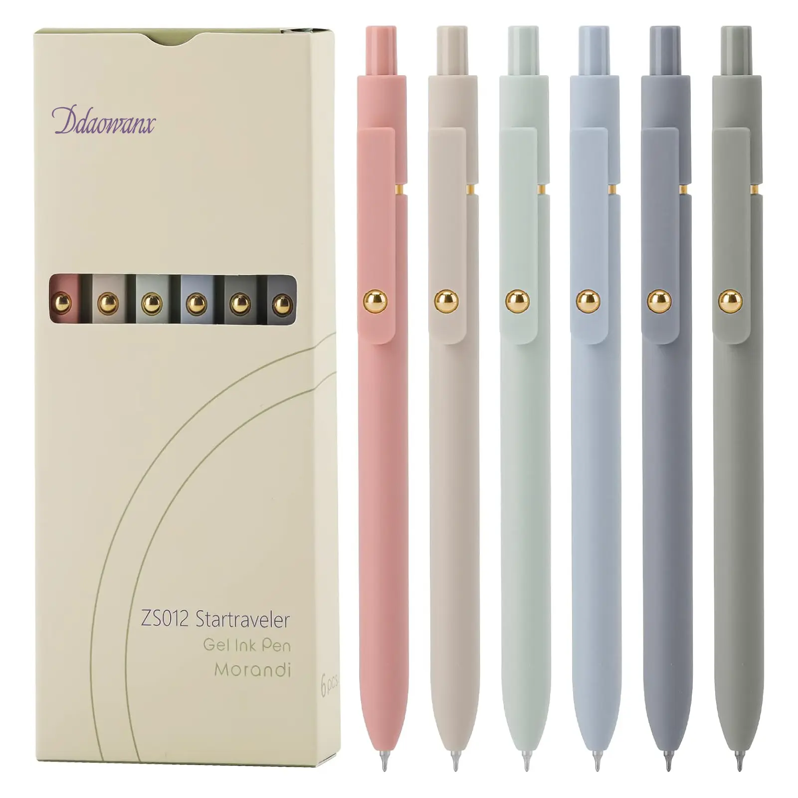 Ddaowanx Gel Pens, 6 Pcs 0.5mm Quick Dry Black Ink Pens Fine Point Smooth Writing Pens, Cute Office School Supplies Gifts for Women,back to school,back to school shopping