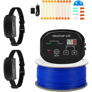 In-Ground Pet Fence - Underground Electric Pet Fence System - Electric Dog Fence with 2 Waterproof and Rechargeable Training Collars, 2 Dogs Fence Kit