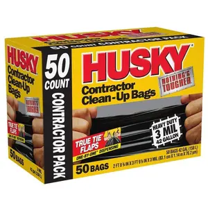 42 Gal. Contractor Bags 50-Count - Durable and Versatile Storage Solution for Business and Personal Use