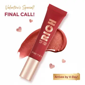 【Valentine's Glow】PHOFAY Rich Peptide Lip Tint - Hydrating Jelly Lip Treat - High Shine Plumping Tint for Date Night (Arrives by V-Day) Shimmering Lip Gloss