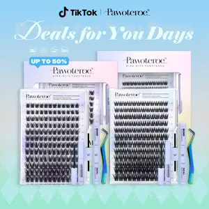 Kira & Misha Pawotence Signature Lash Clusters Kit | Featherlight Wispy, Dense Full Volume, Waterproof & All-Day Hold | From Natural Day to Glam Night | Your DIY Dream Look, Beginner-Friendly Lash Clusters