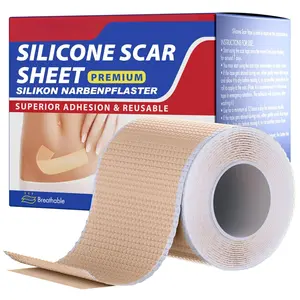 Silicone Scar Tape for Surgical Scars, Keloid, C-Section, Burns & More, Premium Silicone Scar Sheets, Reusable & Professional (1.6"x 60" Roll-1.5M) Healthcare Silicone Scar Treatment Hydrocolloid Sheets