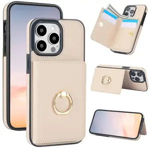 PU Leather Wallet Case For iPhone 12 Mini 11 Pro X XS Max XR 8 7 Plus SE 2022 2020 Card Slot Ring Holder Kickstand Mobile Phone Bag
