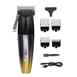 Men's Professional Hair Clipper Trimmer Set with LCD Display, USB Rechargeable Wireless Barber Clippers Beauty Kit, Adjustable Blade & Guide Comb, Multifunctional Hair Clipper