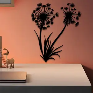 1pc Dandelion Metal Wall Art, Dandelion Statue Mural, Perfect for Living Room Wall, Christmas Decor, Ideal Gift for Nature Lovers, Rust-Resistant Metal