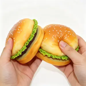 PU Simulation Hamburger Squeeze Toy Decompression Squeeze Slow-Rebound Creative Sesame Bread Squeezeable Toy Food Model Gift Squishies