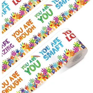 60 Feet Bulletin Board Borders Encouraging Rolled Border Trim Back-to-School Decoration for Walls Desks Windows Doors Chalkboards Whiteboards School Classroom & Offices