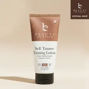 Beauty by Earth Travel-Size Self Tanner Body Lotion -  Hydrating Safe Sunless Tanning TSA Travel Friendly Made in USA Flawless Glowing Natural Gradual Tan