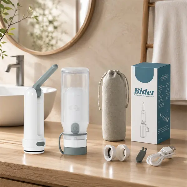 Portable Bidet - Portable USB Type-C Rechargeable Compact Single Unit, Foldable Nozzle, 3 Adjustable Spray Modes, Leak-Proof Personal Hygiene, Suitable for families, travel, postpartum, camping, pregnancy