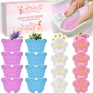 Bath Foot Bombs 16 Pack Foot Soak with Epsom Salt & Tea Tree Oil Organic Natural Handmade Aroma Pure Essential Oil Bubble Foot Balls for Callus Dry Cracked Skin Stubborn Odor Scent