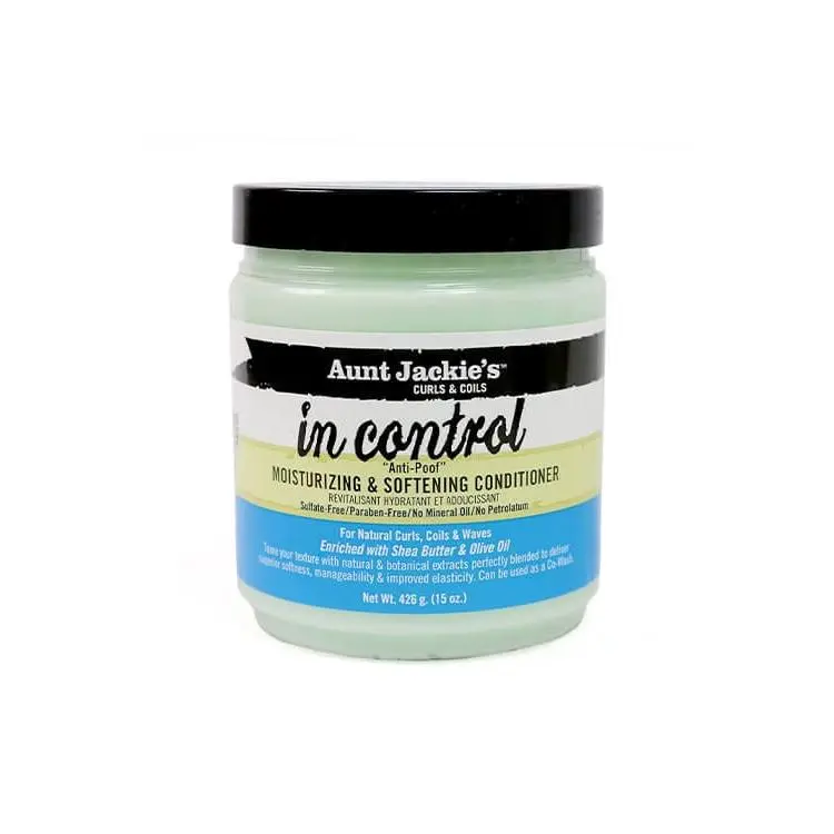 15 oz Plastic Cream Conditioner with Shea Butter & Olive Oil - Anti-Poof, Deep Conditioning & Softening for Dry Natural Curly Locks, Wavy Hair - Unisex Haircare for Hair Wash Day, Wash and Go, Frizz Control, Bouncy Hair