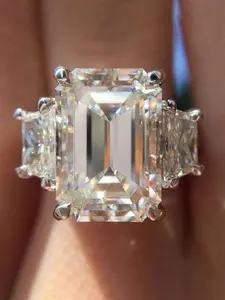 Elegant Rhinestone Decorated Ring, Fashion Accessories for Party, Daily Clothing Decor for Girl and Women