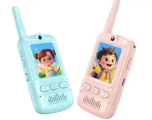 Rush Deer Video Walkie Talkies for Kids, 2 Pack Rechargeable Video Intercom Kids Walkies Talkies with HD Camera & Voice, Indoor Outdoor Games,Camping, Hiking for Boys Girls 3-14,Blue/Pink