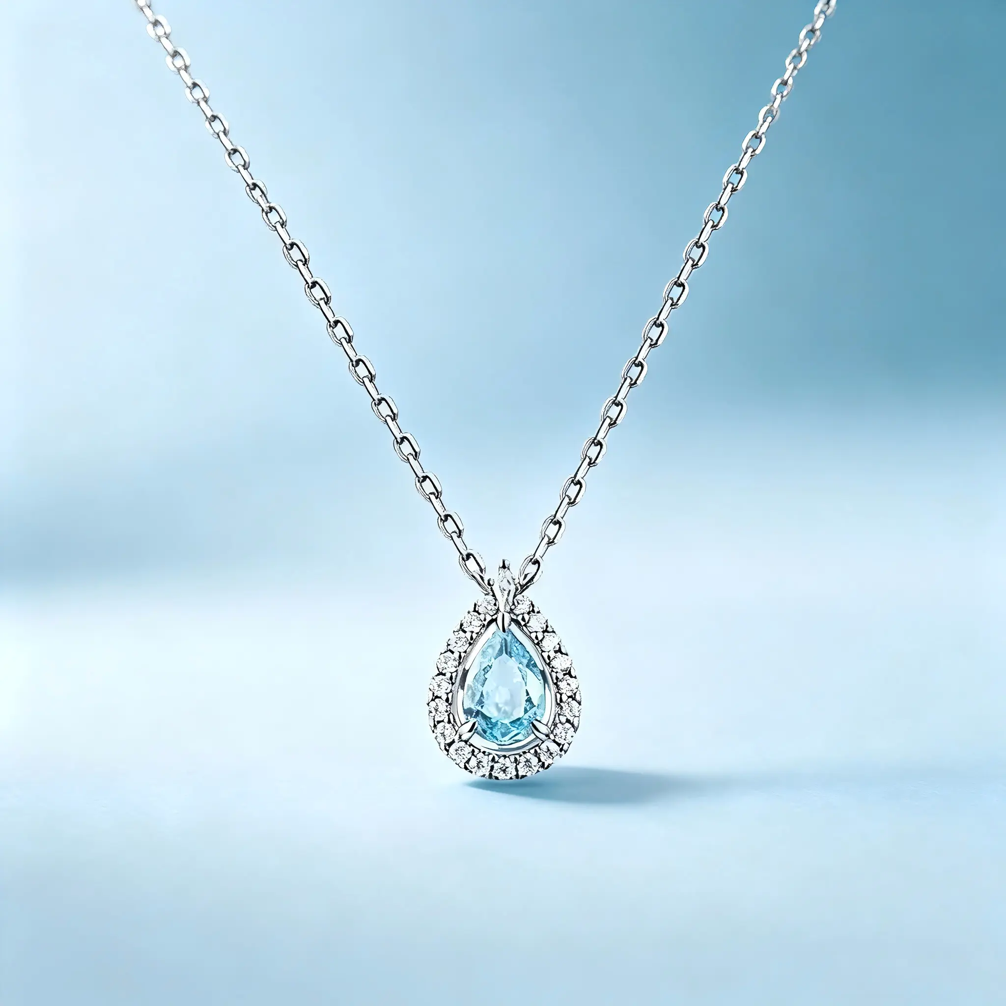 Women's Dainty Crystal Teardrop Necklace - Ocean Tears Crystal Pendants, Casual Everyday Fashion Jewelry, Thoughtful Gift for Girlfriends, Crystal Necklaces, Daily