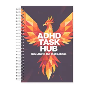 ADHD Planner Notebook for Focus Productivity Task Management 120 Pages 100gsm Paper Color Coded Sections Durable Spiral Bound Cover 8.5 x 5.9 Inches