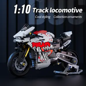 Chodia Exclusive Venom Ducati 1:10 Scale Building Block Set - Static Racing Bike Model Kit, STEM Educational Assembly Toy, Cool Room Decor, Boy Gift Ideas, Block Set Motorcycles Puzzle Toy Replica