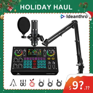 SoundPods C200PRO Live Audio Mixer Soundcard 2025 Upgrade 48V Digital Card Dual DSP Chips High Sampling Rate Custom Effects Sing Along Instrument Reverb Display Mute RGB Light#TikTokShopBlackFriday#TikTokShopCyber