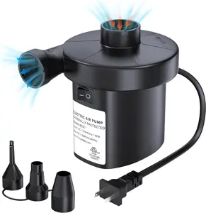 Air Pump Electric Air Pump for Inflatables Air Mattress Pump with 3 Nozzles Inflator Deflator Quick Air Pump for Air Mattress Beds Pool Toys Raft Boat Swimming Rings AC 110V 130W