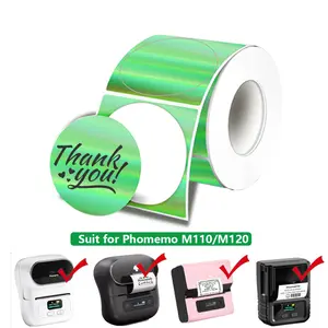Thermal Transfer Labels Roll 50x50mm, Self Adhesive Circle Sticker Label, Compatible with Phomemo M220 Label Printer, Durable Adhesive Stickers for Business Use, High Quality, Thermal Printing Labels