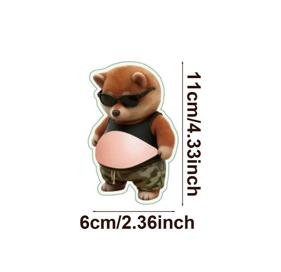 FORTAND 6pc Gift Set 3D Belly Squish Cute Stickers, Silicone Dog & Cat Mochi Fidget Stress Relief Toys, Kid & Adult Fidget Squeeze Items for Party Favors, Car Door & Wall Buffers, Cartoon Animal Stickers