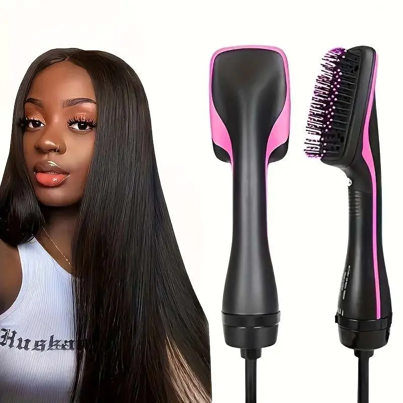 Women's 2-in-1 Negative Ion Hot Air Brush - Volumizing Blow Dryer Comb, Multifunctional 1-Step Salon Hair Styling Tool for Home Use (Home Supplies, Party Gift Option) campingessentials
