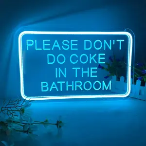 Please Don't Do Coke In The Bathroom LED Neon Sign Home Bedroom Bathroom  Room Bar Store Wall Art Decor Light Sign Birthday Party Christmas Gifts 15.75" X 9.84" Indoors 5V USB
