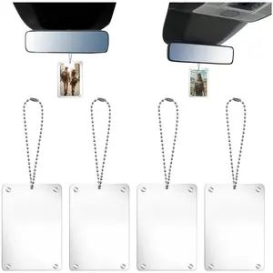 2/4/6/8Pcs Car Picture Hanging Holder, Personalized Acrylic Car Visor Photo Clip,  Universal Magnetic Car Picture Frame Rear View Mirror Accessories, Photo Frame for Adding Family or Personal Photos