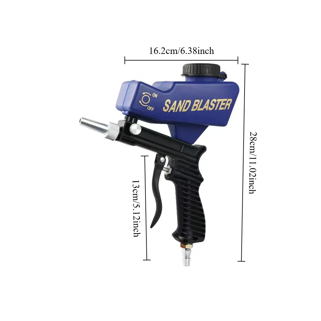Handheld Portable Pneumatic Sandblasting Gun, Power Tools for Home Use, Metal Rust Removal and Restoration Hardware Tool
