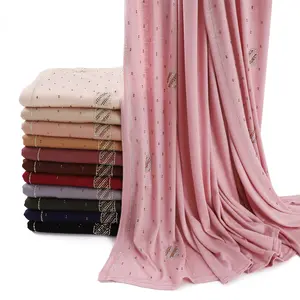 Women Dubai Fashion Hot diamond Cotton Jersey Hijab Turban