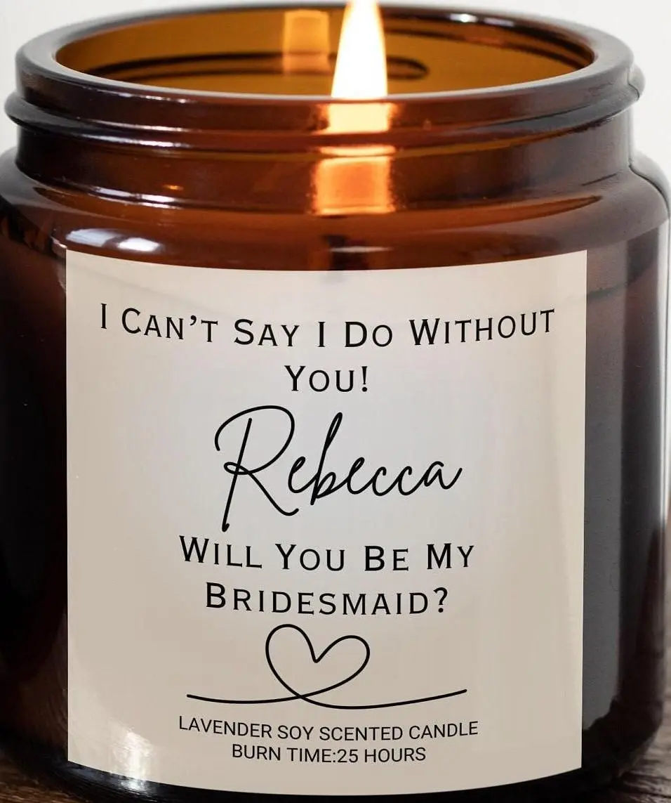 Bridesmaid Proposal Soy Candle: Personalized Bridal Party Gift
