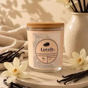 Vanilla-Scented Natural Soy Wax Candle for Home Fragrance & Relaxing Aromatherapy