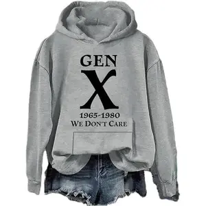 Gen X 1965-1980 We Don't Care Hoodie, Gen X We Don't Care Hoodie Casual Streetwear Long Sleeve Hoodie Unisex Pullover for Men Women Perfect Gift