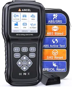 ANCEL AD610 Pro ABS SRS OBD2 Scanner, ABS Bleeding, SAS Calibration, ABS, Airbag, EPB, Oil Reset, Full OBD2 Functions, AutoVIN, Free Lifetime WiFi Updates