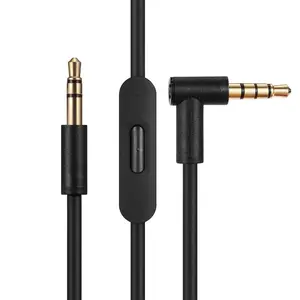 3.5mm Replacement Audio  for  Headphones - Compatible with Solo Pro/Studio/Executive/Mixr, Detox &  - in-Line Mic & Volume Control (Black)