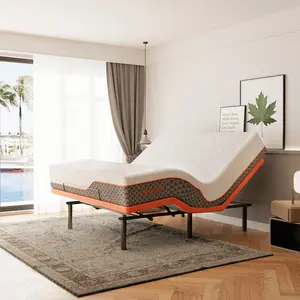 ESHINE Adjustable Bed Frame with with 14"/12” Hybrid Mattress,Luxury Memory Foam(319 Pocket Springs)with Massage, Twin XL/Queen/King/Split KingWireless Remote, USB, Under Bed Night Light, Head and Foot Incline, Home,New house,Gift,3000 Series