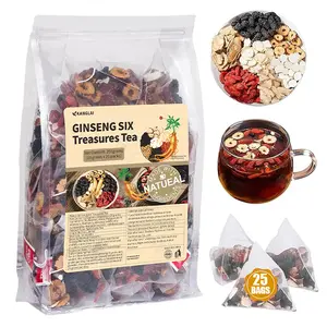 Kidney Tea Formula Ginseng Five Treasure Tea Combination Scented Tea 6 Treasures Tea Red Date Wolfberry Men's Tea Health Mulberry Herbal Formula Organic Wellness Beverage No Coffeine Natural Traditional healthy  scented tea detox, Ginseng Renal Tea, Herba