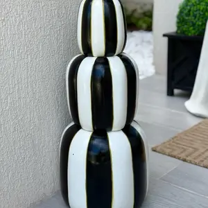 Custom painted 3 Piece Pumpkin Stack