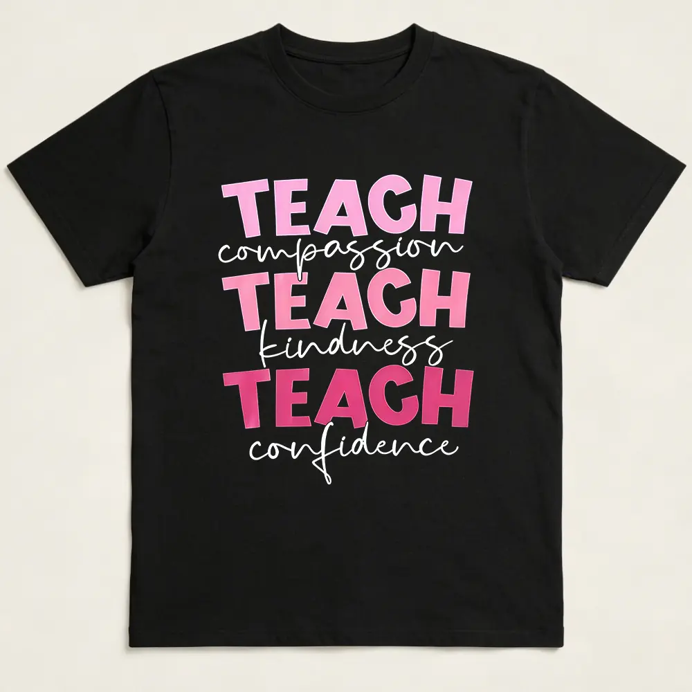 Women's Casual Graphic T-Shirt in Smooth Cotton, Loose Fit Top with Ribbed Crew Neck for Special Education Teachers