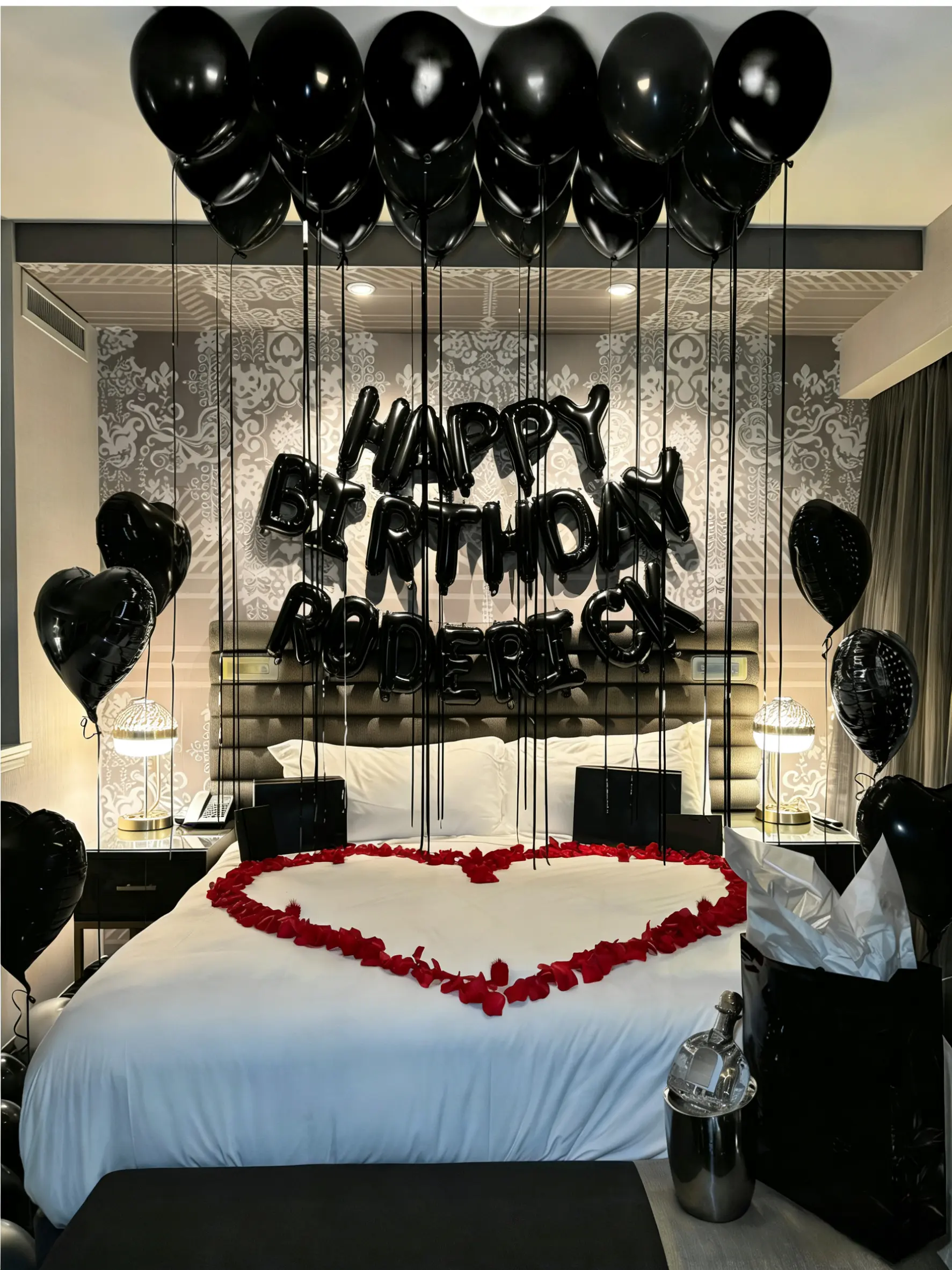 85pcs Black Latex & Plastic Balloon Set - 65 Black Balloons, Heart-Shape Foil Pieces, Happy Birthday Letters for Happy Birthday, Father's Day, Anniversary, Graduation Decor & Photo Props