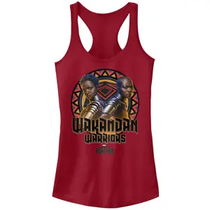 Juniors Womens Marvel Black Panther 2018 Wakandan Warriors Racerback Tank Top