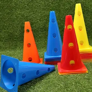 5 Pack 32cm Marking Cones Obstacle Course Training Equipment, Durable Portable Versatile Bright Visibility Traffic Control Poles for Soccer Basketball Playing Field Practice
