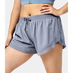 Halara Drawstring Contrast Mesh 2-in-1 Plus Size Shorts 4" Gym  Workout Clothes Women gym outfits