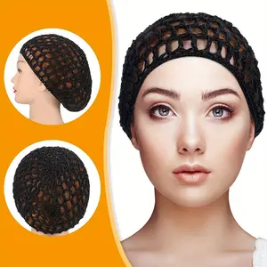 Black Wig Caps For Wig Weaving Cap Mesh Base Machine Made With Adjustable Strap Hair Net For Sleeping