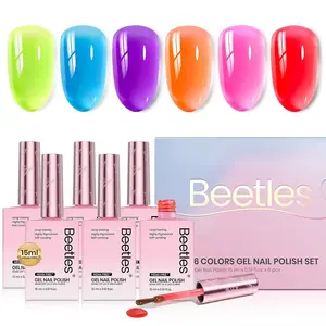 Beetles Hema Free Jelly Gel Nail Polish Set, Translucent Gel Nail Art for Manicure and Home Decoration Mother's Day Gift Cutics Cosmetic mothersdaygift, Colorful Nail Products, Nail Care