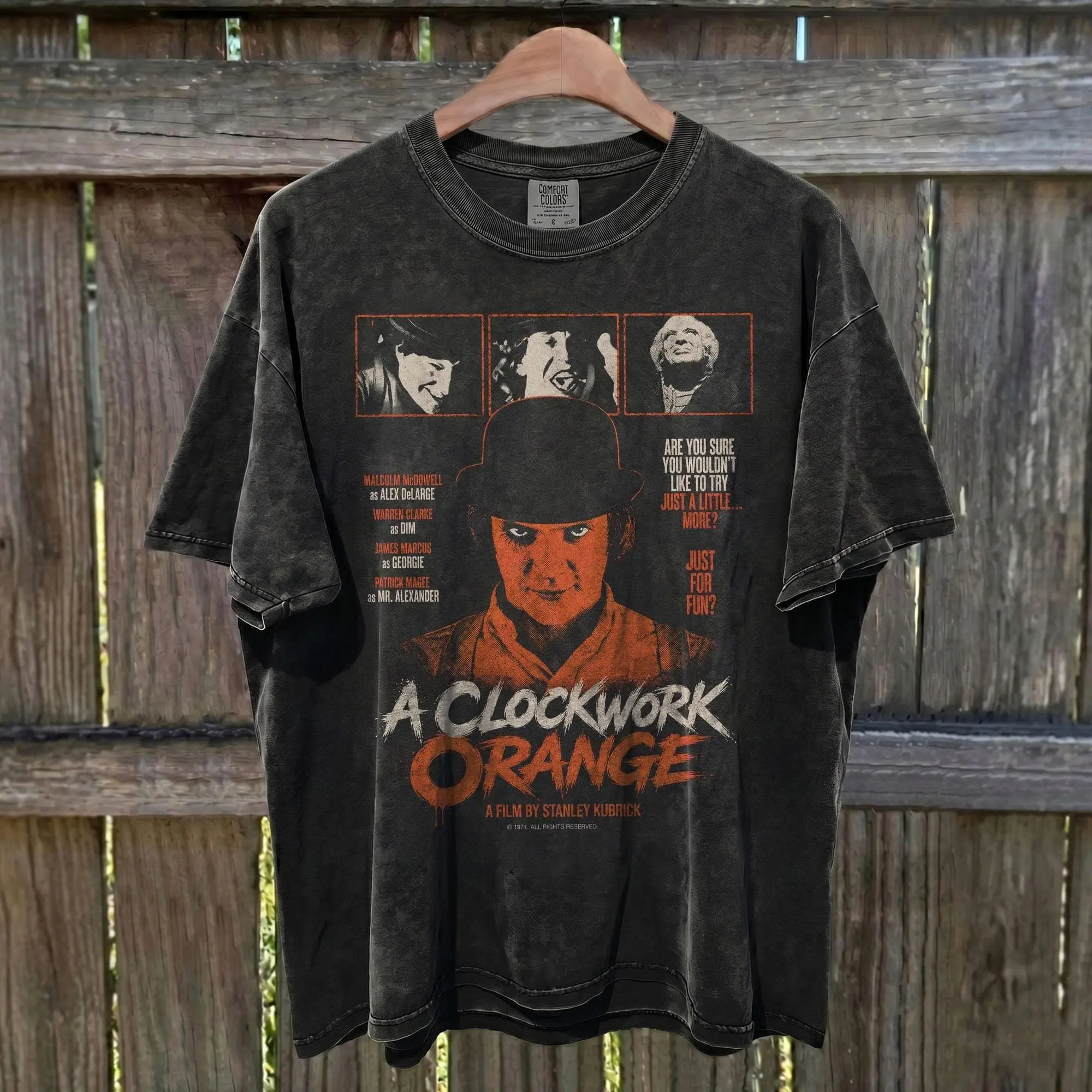 A Clockwork Orange Movie Moster Comfort Colors Shirt, Retro Film Tee, Stanley Kubrick Film Art