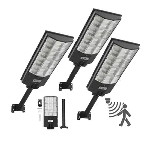 【DealsForYouDays】VEVOR 8000W Solar Street Lights Outdoor,450000LMCommercial Parking Lot Lights Dusk to DawnLED Flood Security Lamp with Motion SensorIP65 Waterproof Outdoor Lightingfor Driveway Yard3 Pack, Solar Outdoor Lights