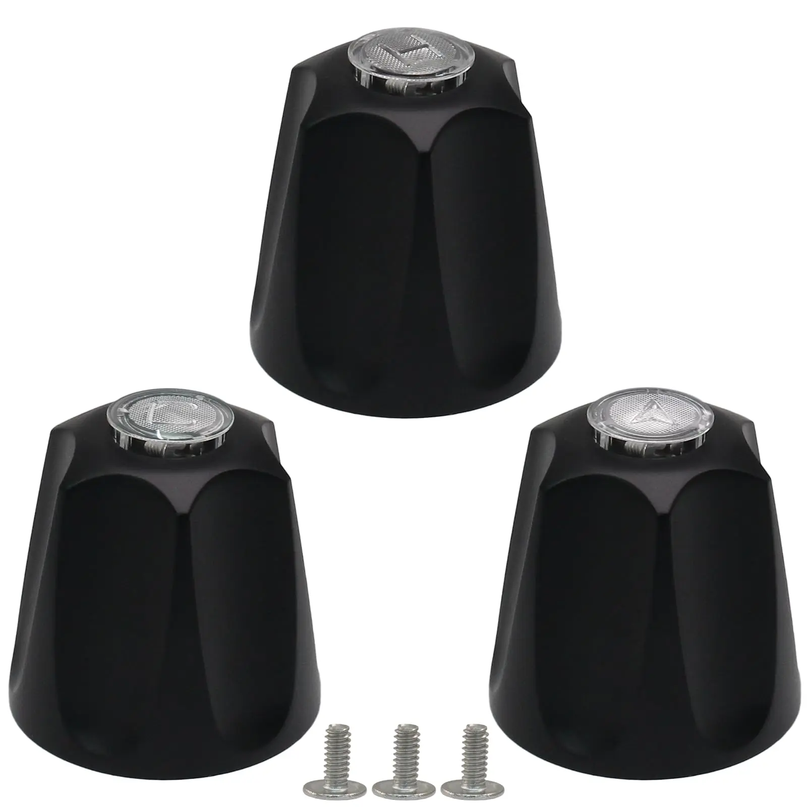Black Shower Knob Replacement Set Of 3  Bathtub Faucet Handles Include Hot And Cold/diverter For Remodeling Trim