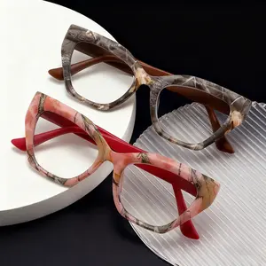 GIGULA Anti-Blue Light Reading Glasses for Men and Women,  1.00 to  4.00 Increase, Fashionable Square Frame Progressive Prescription Reading Glasses for Elderly, Suitable for Daily Use Reading Eyeglasses