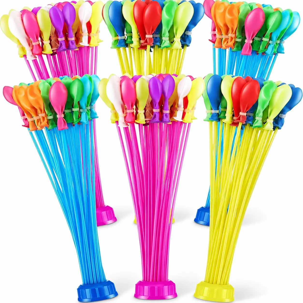 1110PCS Quick-Fill Self-Sealing Water Balloons Pack, Multicolor Unisex Stress Relief Toy for Summer Pool, Outdoor Water Games, Ages 8+